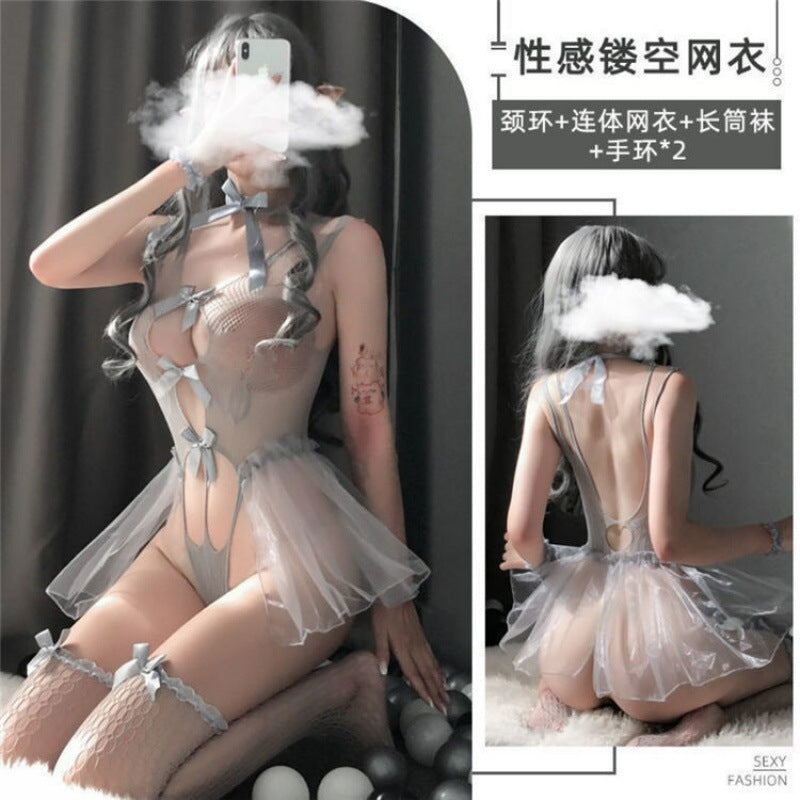 Image of Concubine Erotic Lingerie Transparent Temptation Sexy Sausage Hot Pajama Dress Maid Uniform Free Tease Flirting Passion
